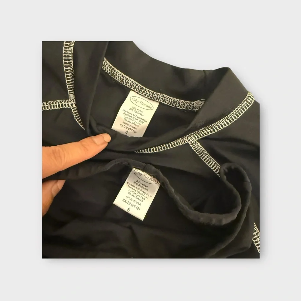 City Threads Black Swim Rash Guard & Swim Shorts Set